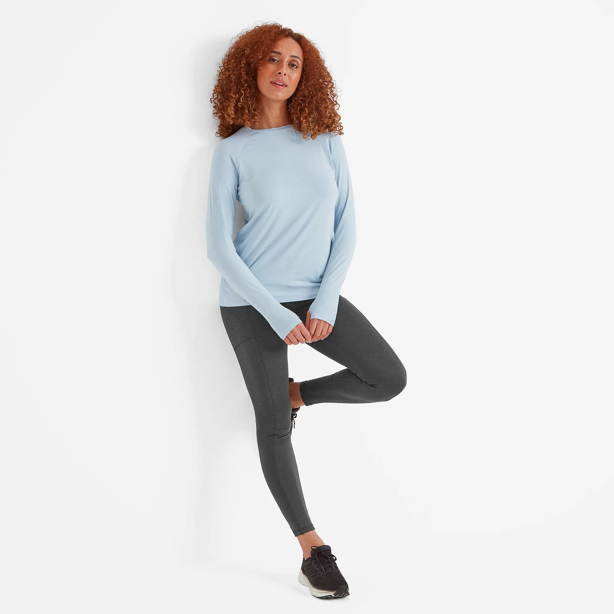 Hollier Long Sleeve Sports Top Womens - Ice Blue