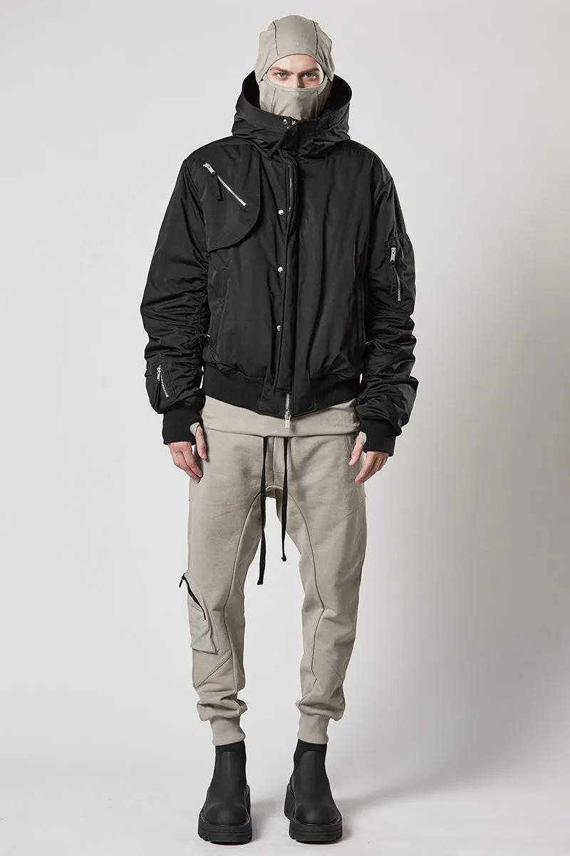 HOODED BOMBER JACKET