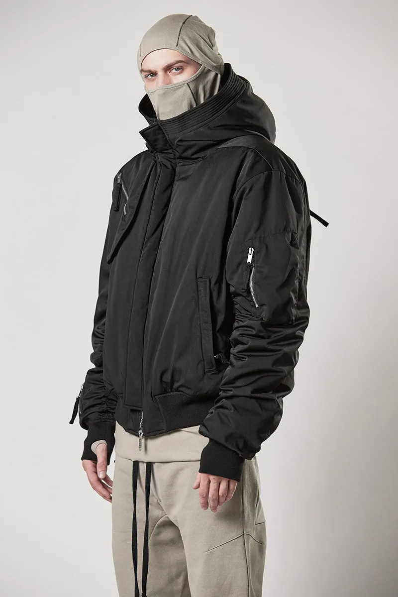 HOODED BOMBER JACKET