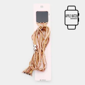 iLLASPARKZ Apple Watch Faux Suede Leather Wrap Bead Magnetic Strap Band