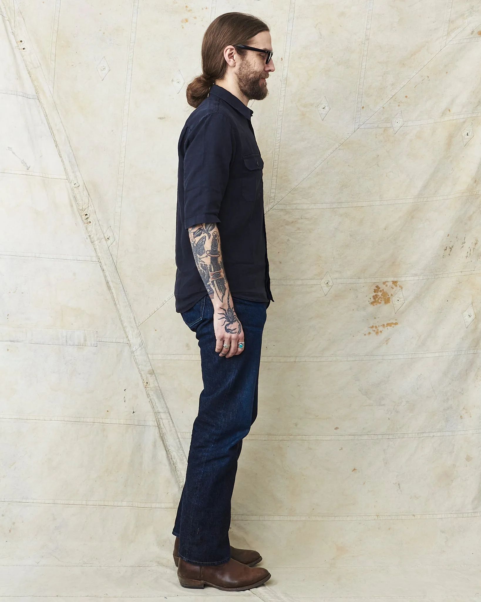 Indigofera Delray Shirt Linen Canvas Marshall Black