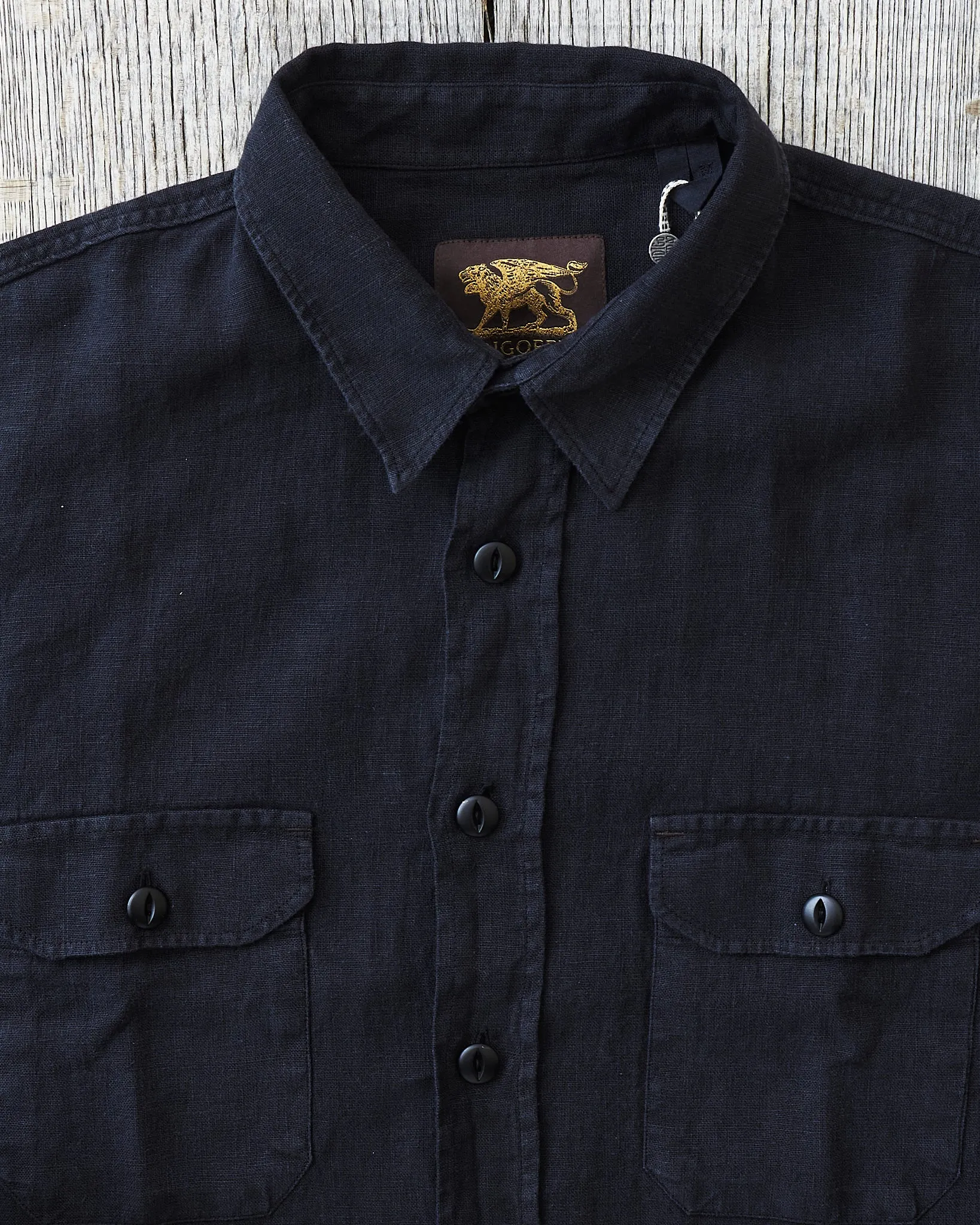 Indigofera Delray Shirt Linen Canvas Marshall Black