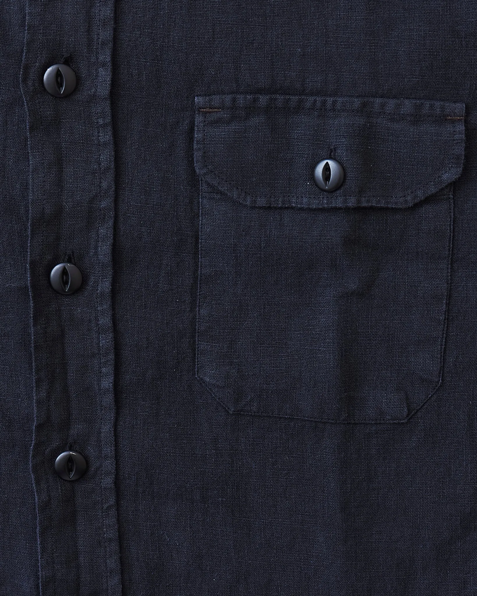 Indigofera Delray Shirt Linen Canvas Marshall Black