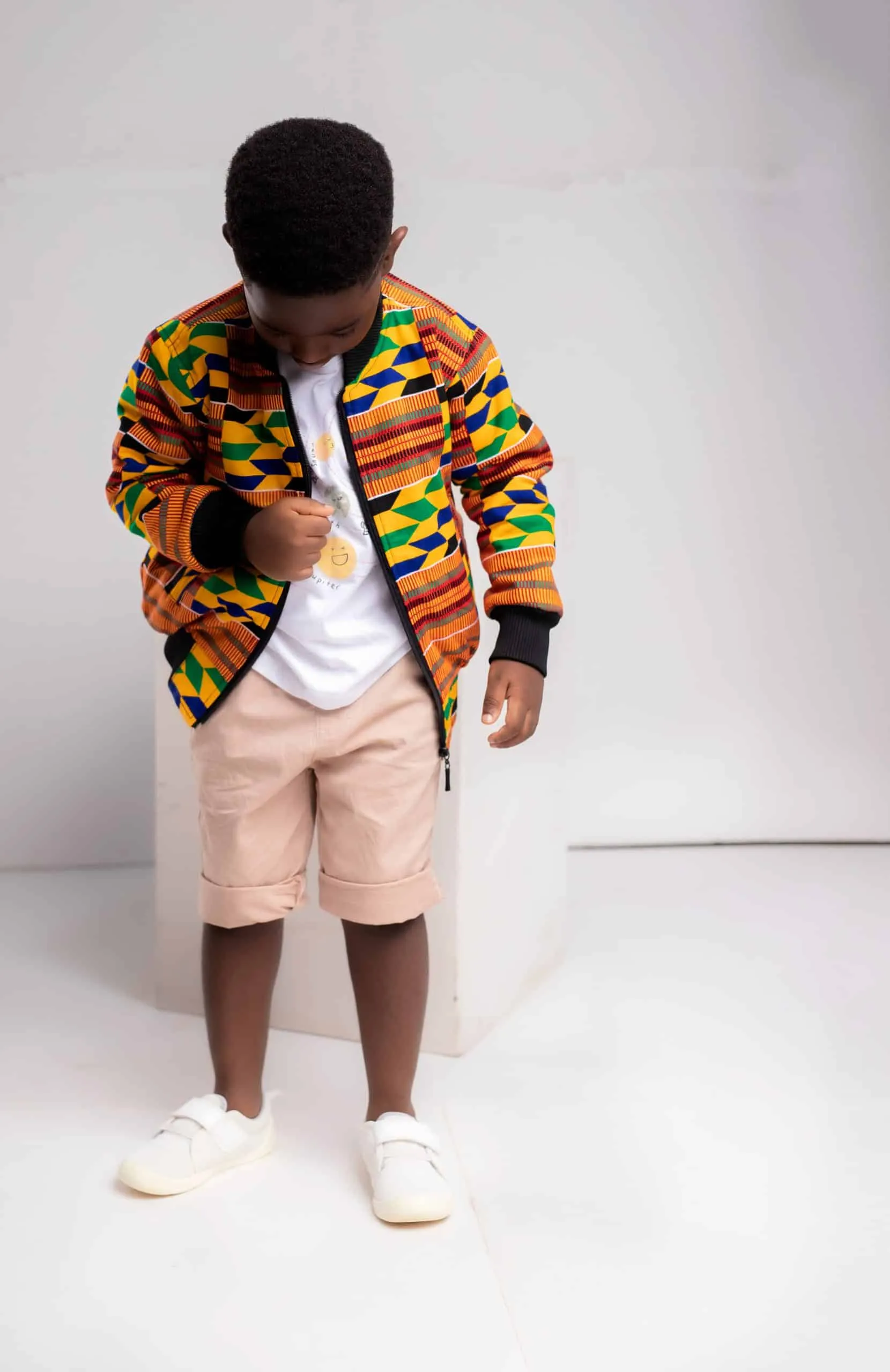 Kids Unisex Deja African Print Bomber Jacket - African Clothing Store | JT Aphrique