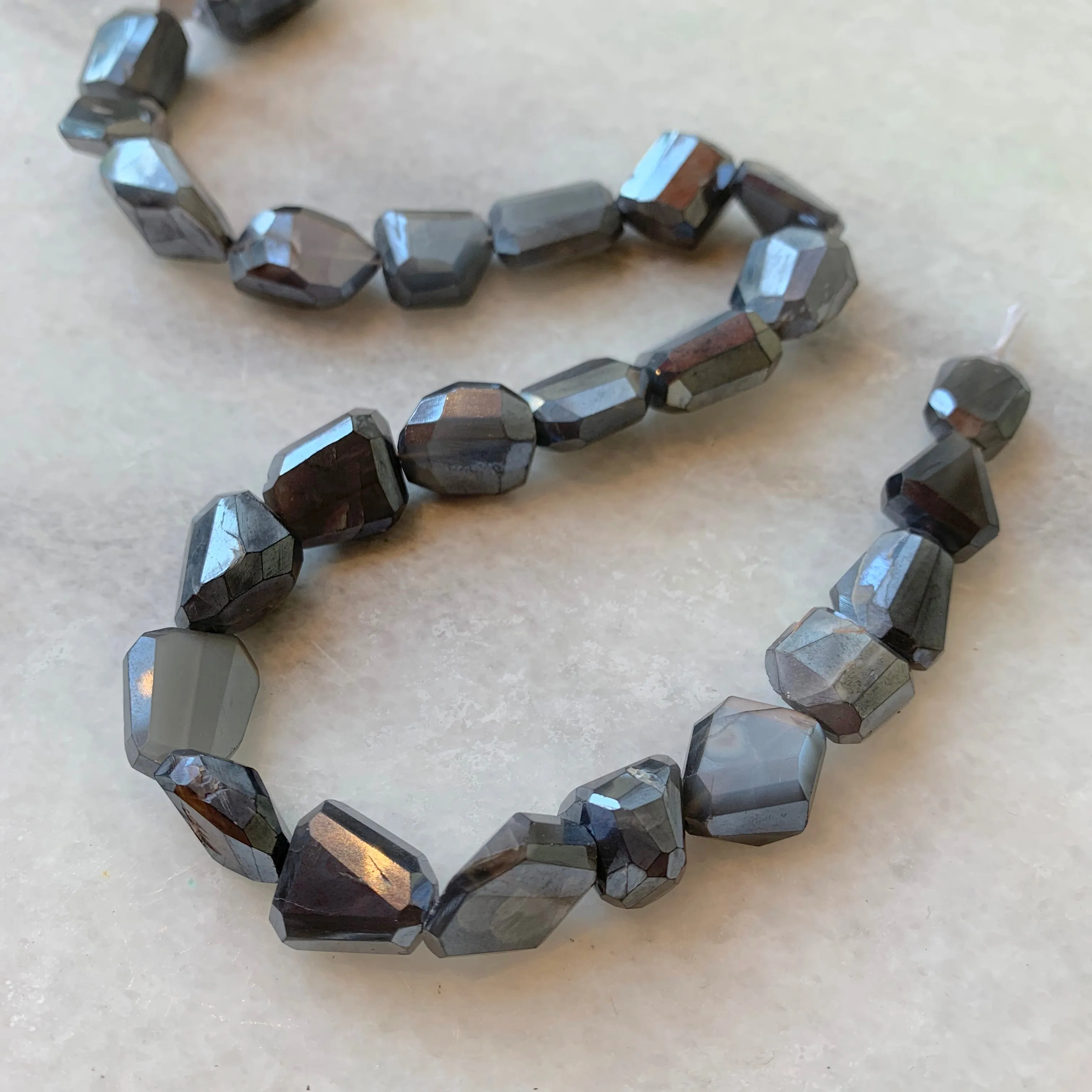 Large Faceted Moonstone Strand