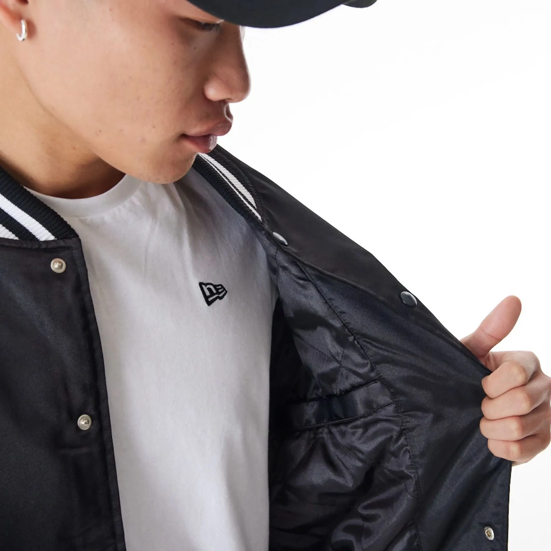 Las Vegas Raiders NFL Black Satin Bomber Jacket