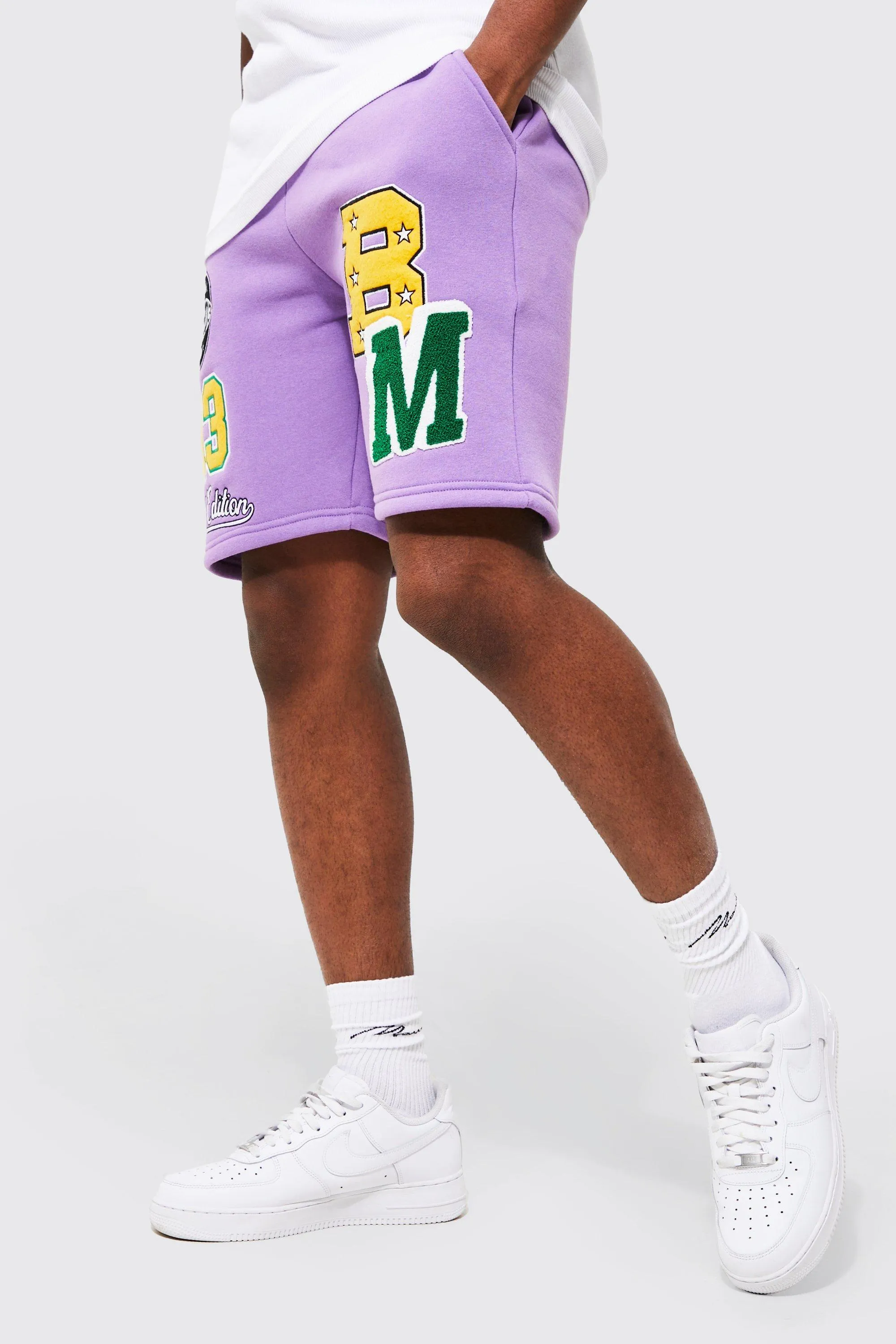 Loose Fit Varsity Graphic Jersey Shorts