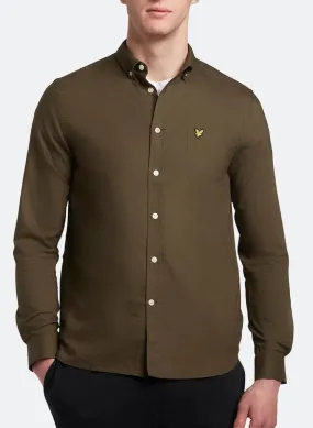 Lyle & Scott Core Oxford Long Sleeve Shirt Olive