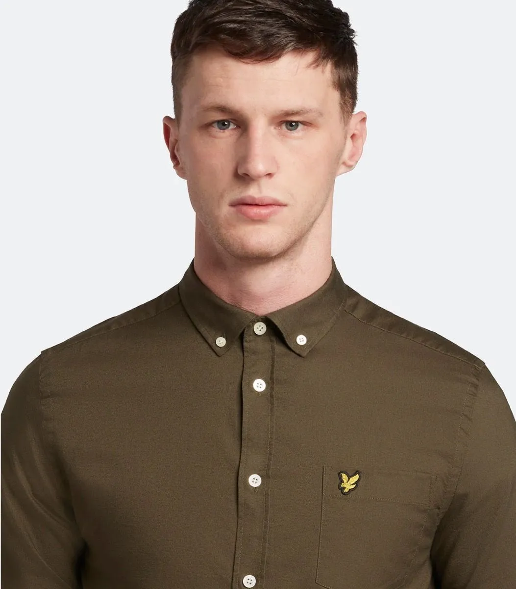 Lyle & Scott Core Oxford Long Sleeve Shirt Olive