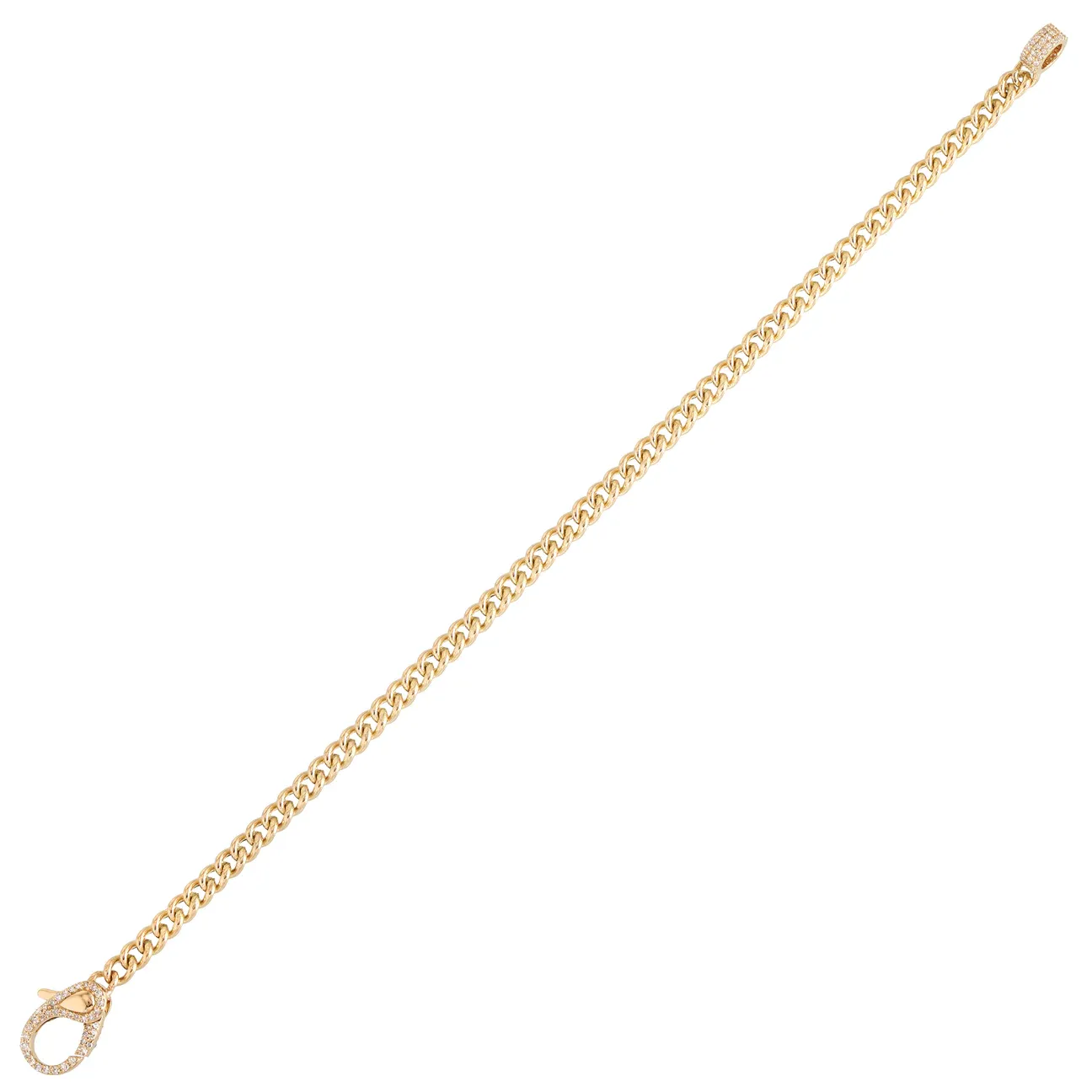 MADI CUBAN LINK BRACELET - GOLD + DIAMOND CLOSURE