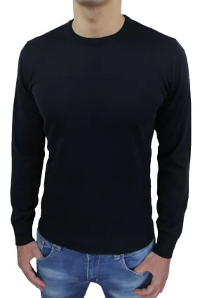 Maglione pullover uomo Class nero girocollo casual golf maglia Invernale