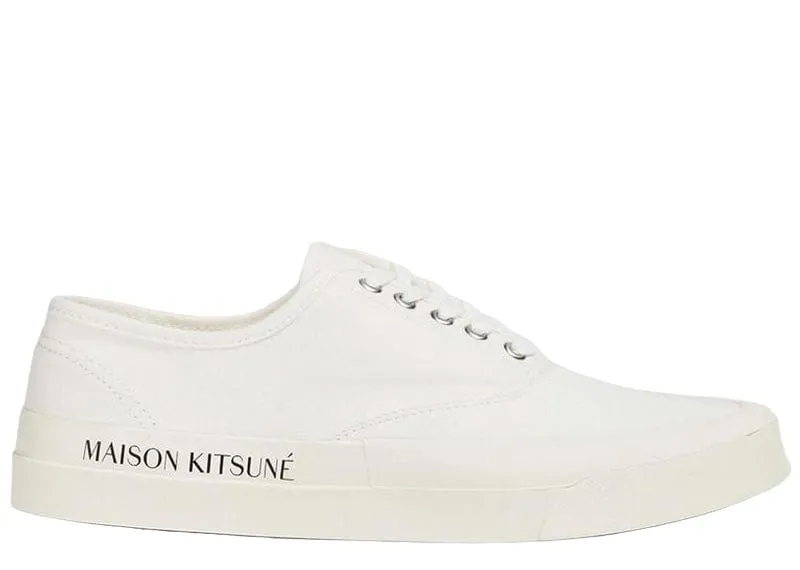 MAISON KITSUN PRINTED SOLE CANVAS LACED (CREAM)