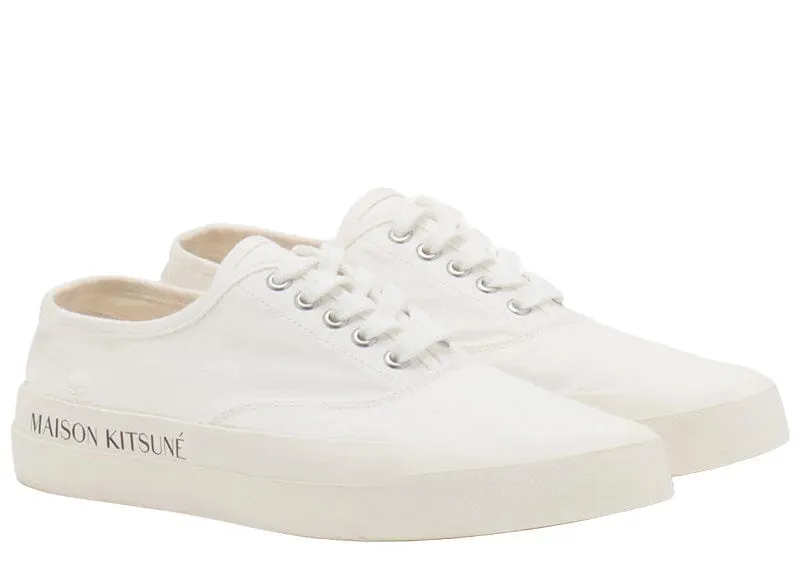 MAISON KITSUN PRINTED SOLE CANVAS LACED (CREAM)