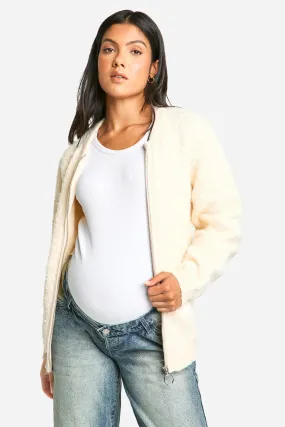 Maternity Knitted Bomber Jacket