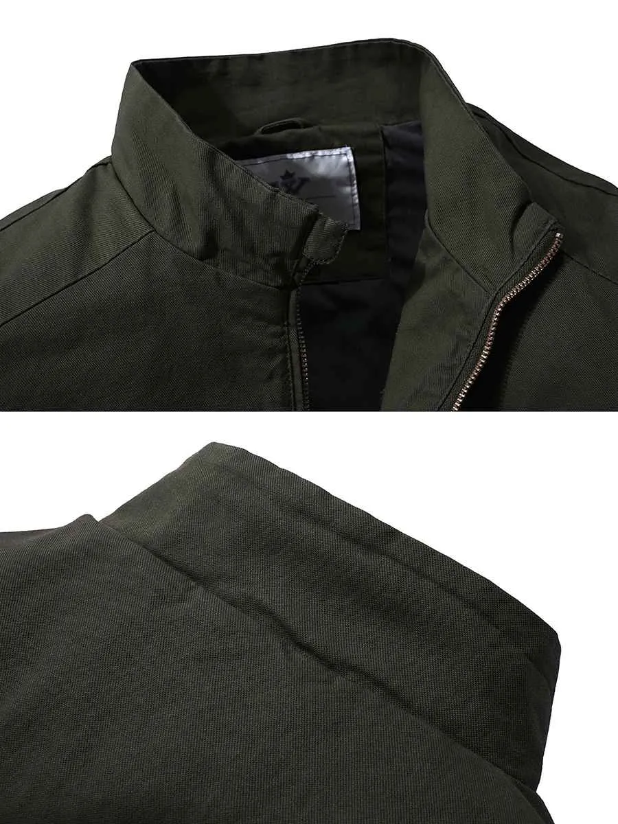 Men's Cotton Canvas Lightweight Military Jacket Casual Field Windbreaker