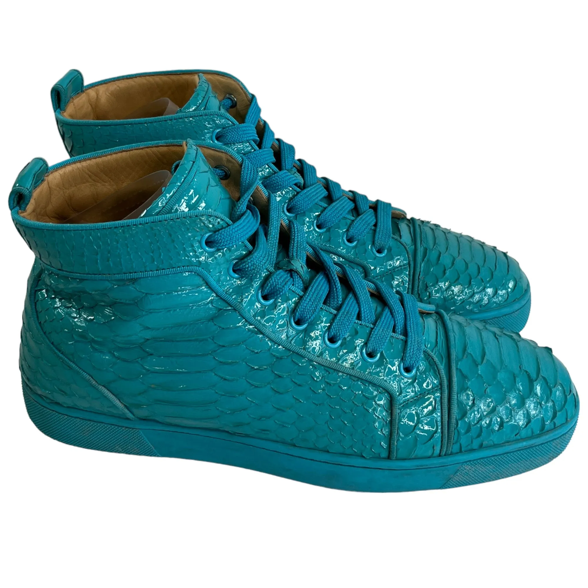 Men's Rantus Snakeskin High Trainers Blue Size EU 43.5 / UK 9.5