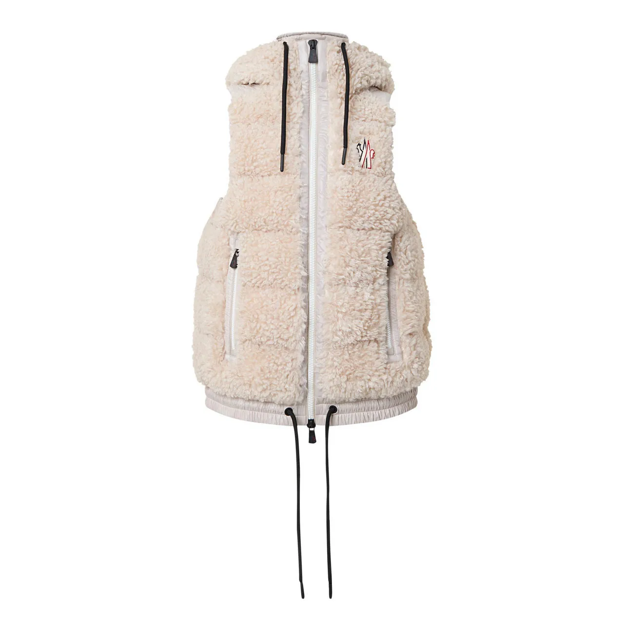 MONCLER Faux-Fur Zipped Gilet - Beige