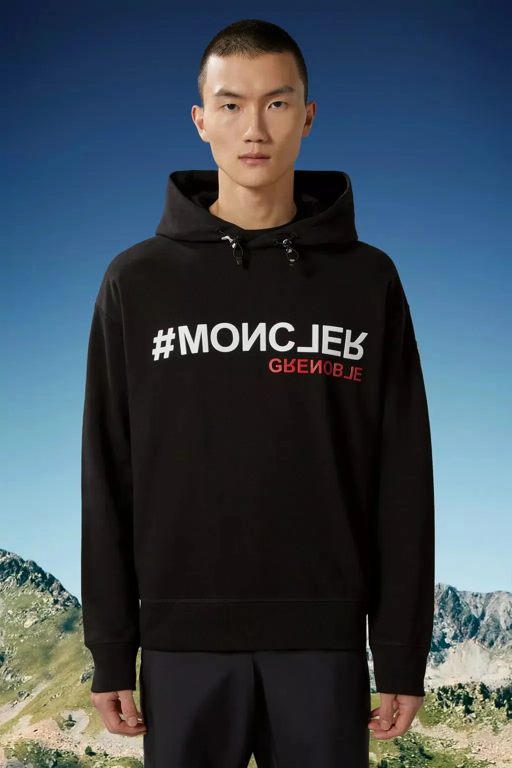 Moncler Grenoble - Sweat à capuche black à logo