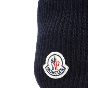 Moncler Ribbed Logo BeanieNavy