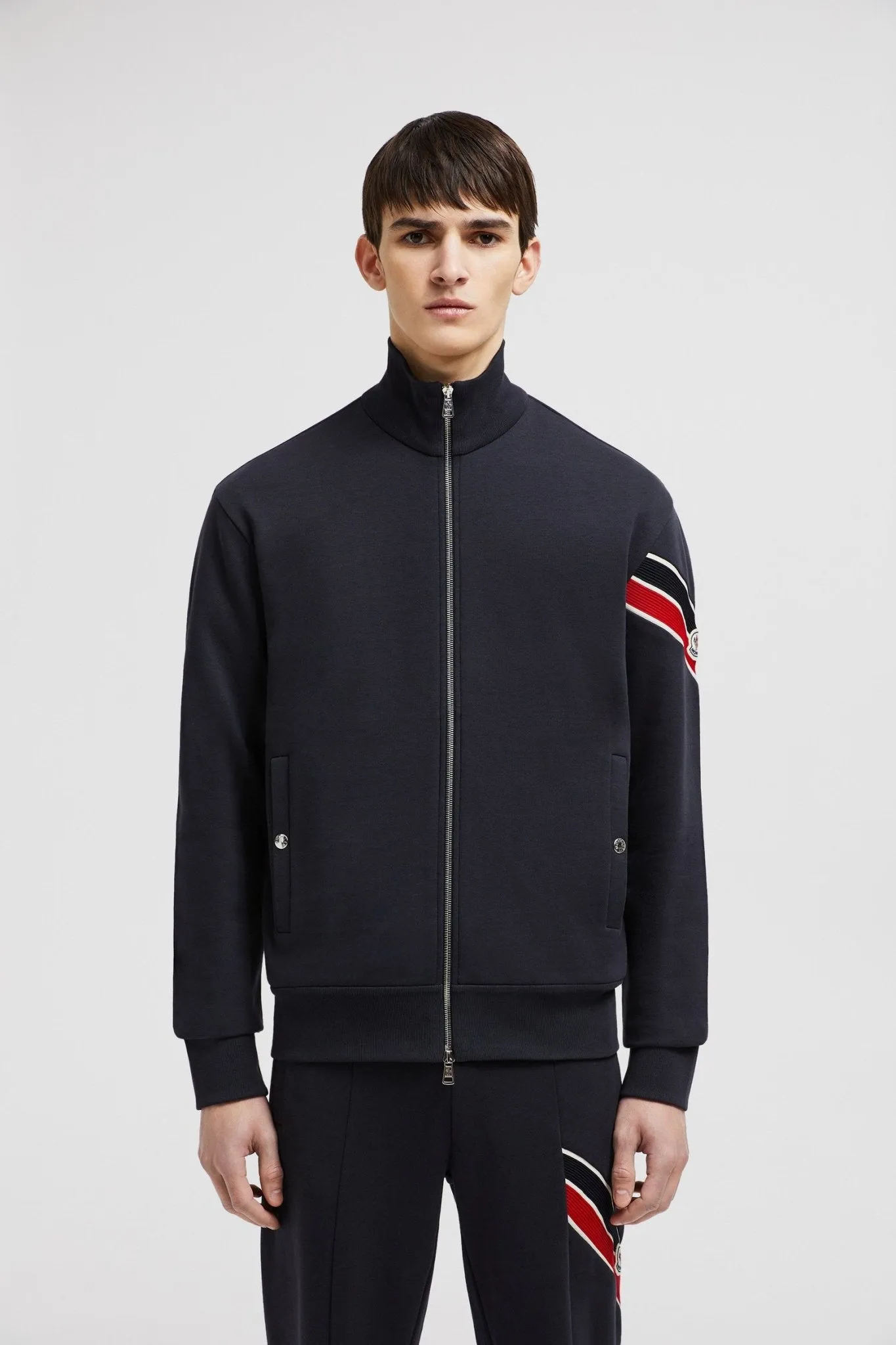 Moncler - Sweat zippé à bordure tricolore