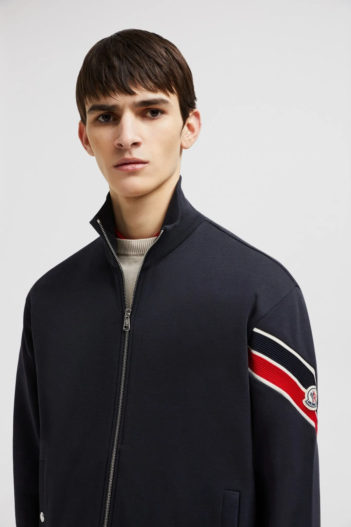 Moncler - Sweat zippé à bordure tricolore