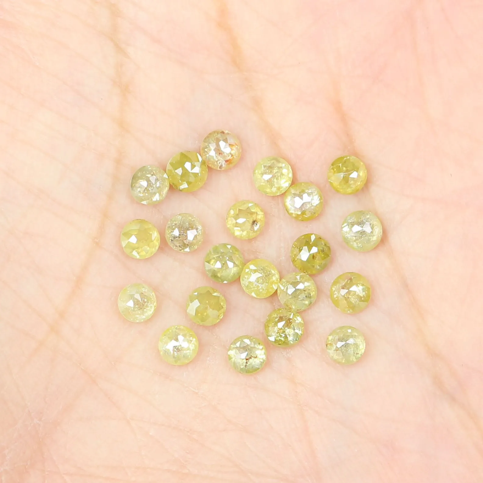 Natural Loose Rose Cut Green Color Diamond 3.02 CT 2.90 MM Round Rose Cut Shape Diamond KR714