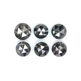 Natural Loose Rose Cut Salt And Pepper Diamond Black Grey Color 1.34 CT 3.40 MM Round Rose Cut Shape Diamond L8227