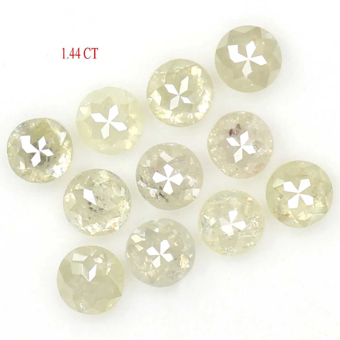 Natural Loose Rose Cut Salt Natural Loose Rose Cut Diamond Grey Color 1.44 CT 2.80 MM Round Rose Cut Shape Diamond L6349Pepper D