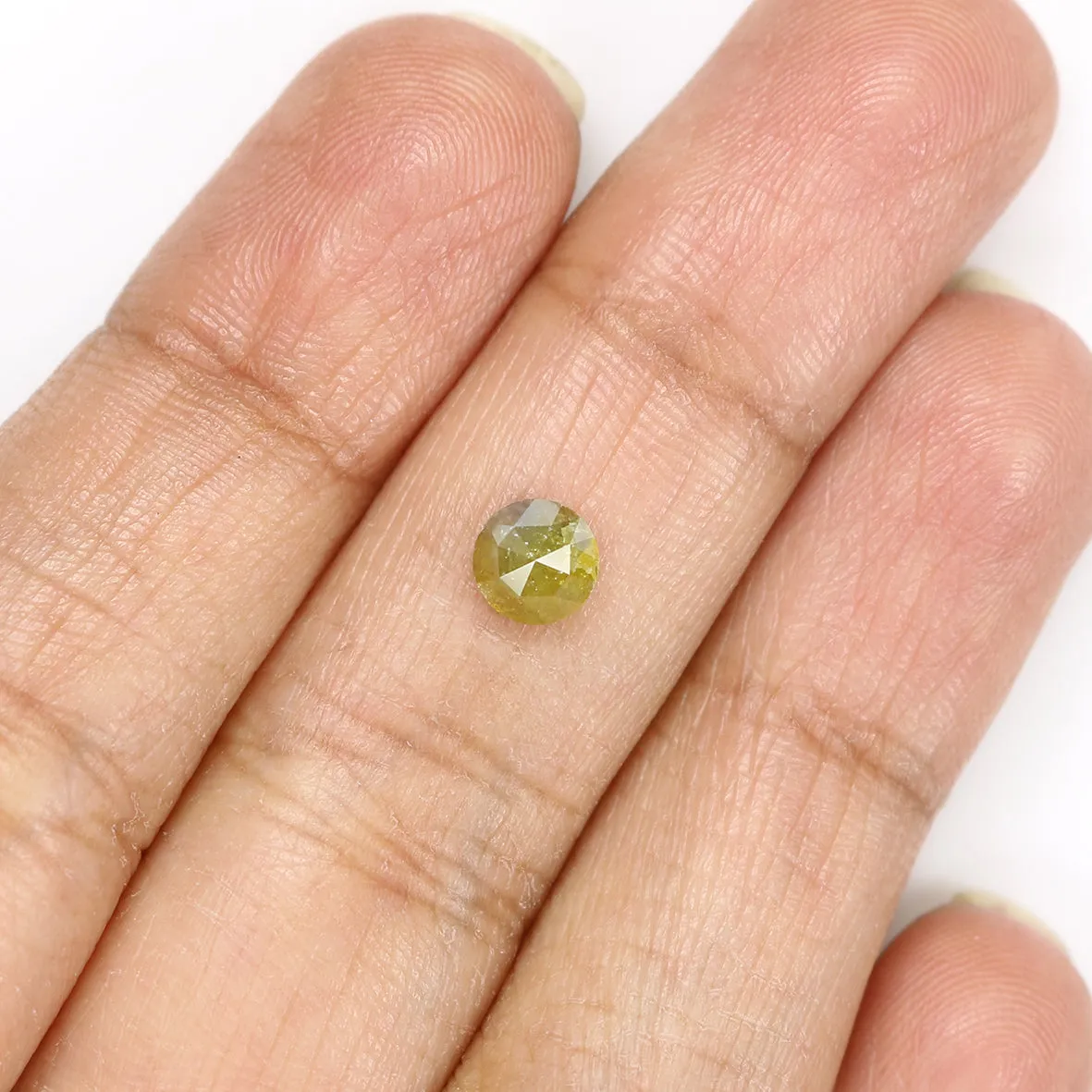 Natural Loose Rose Cut Yellow Color Diamond 0.70 CT 5.20 MM Round Rose Cut Shape Diamond L7810