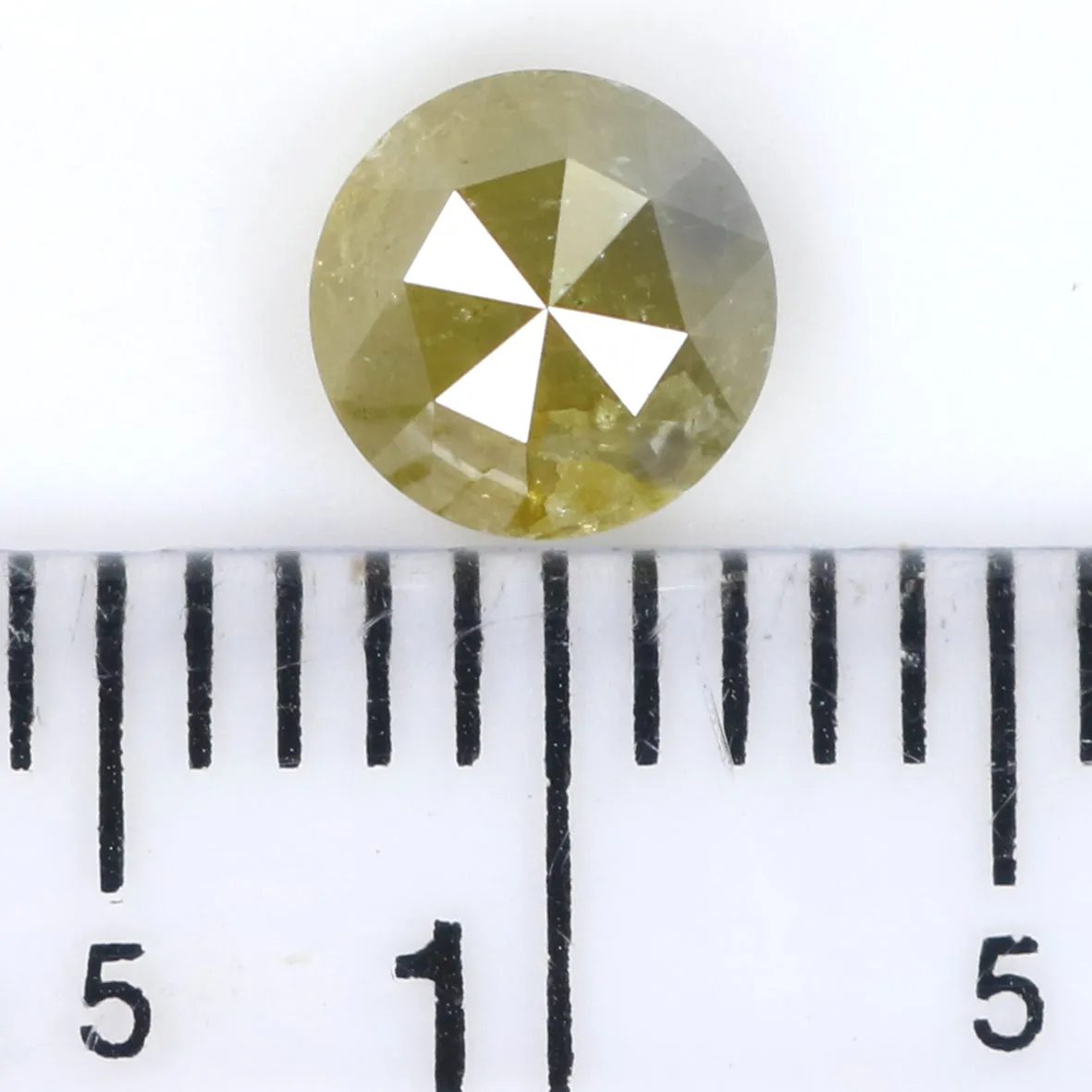 Natural Loose Rose Cut Yellow Color Diamond 0.70 CT 5.20 MM Round Rose Cut Shape Diamond L7810