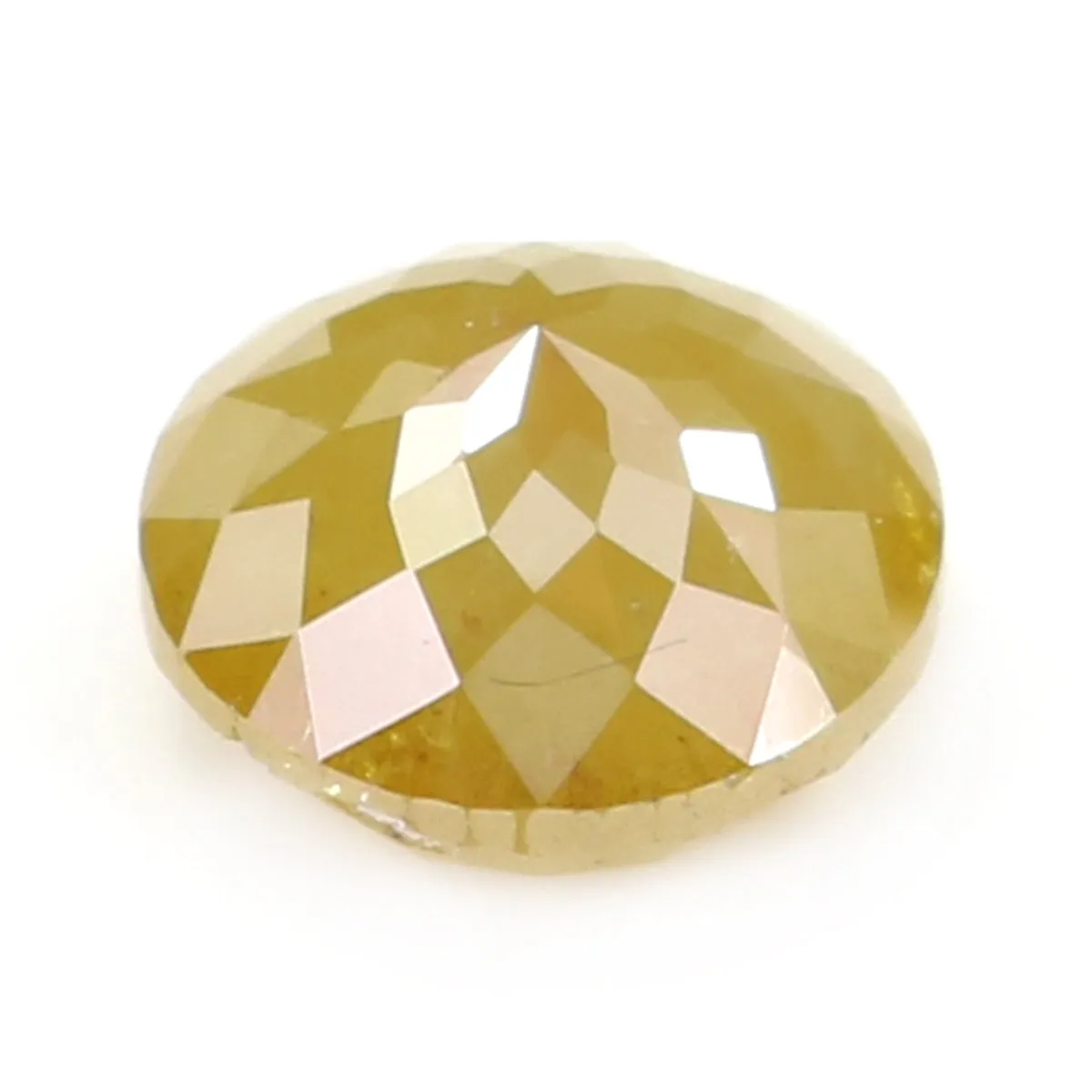 Natural Loose Rose Cut Yellow Color Diamond 1.86 CT 7.40 MM Round Rose Cut Shape Diamond KR1994