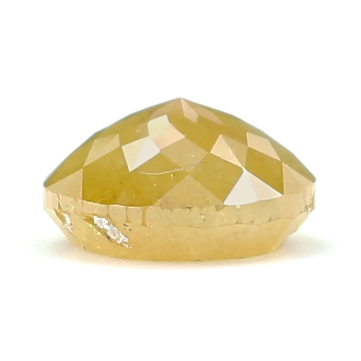 Natural Loose Rose Cut Yellow Color Diamond 1.86 CT 7.40 MM Round Rose Cut Shape Diamond KR1994