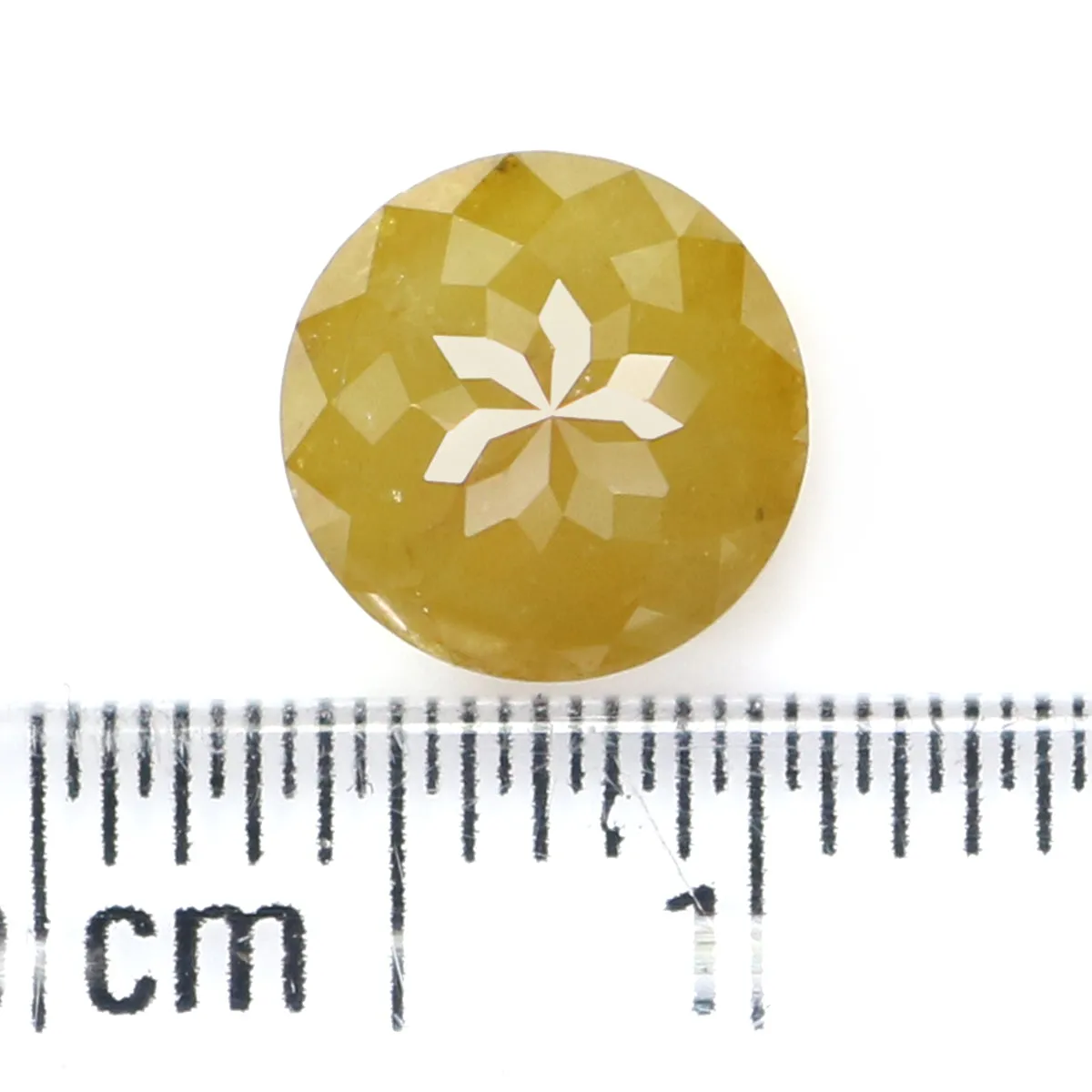 Natural Loose Rose Cut Yellow Color Diamond 1.86 CT 7.40 MM Round Rose Cut Shape Diamond KR1994