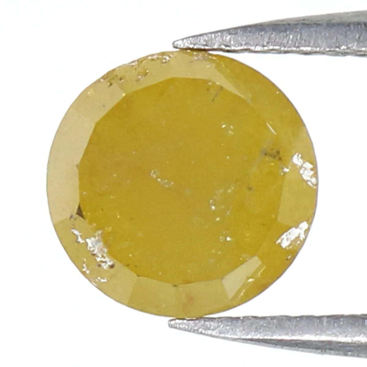 Natural Loose Rose Cut Yellow Color Diamond 1.86 CT 7.40 MM Round Rose Cut Shape Diamond KR1994