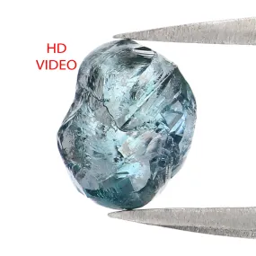 Natural Loose Rough Blue Color Diamond 1.49 CT 7.07 MM Rough Irregular Cut Diamond KDL2274