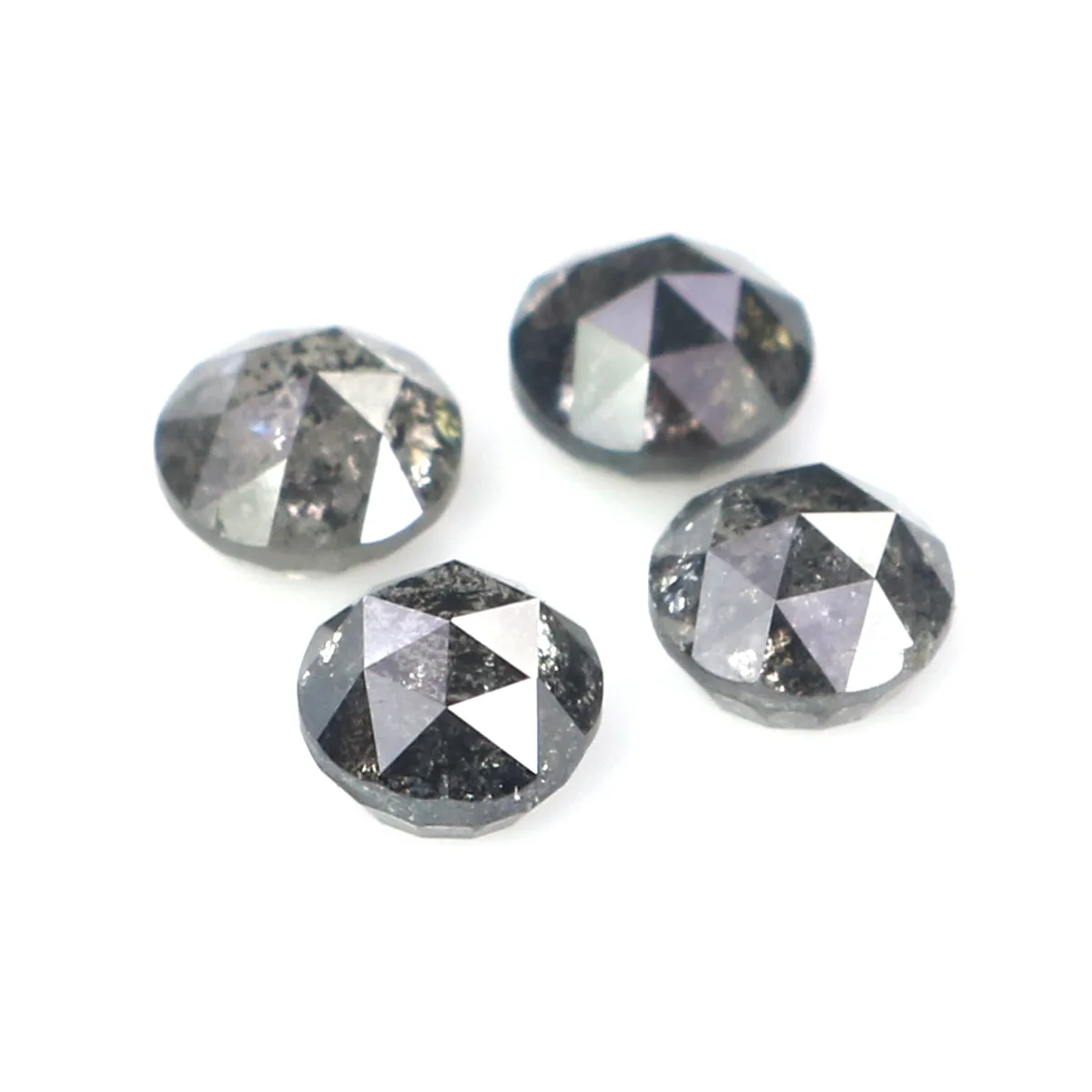 Natural Loose Round Rose Cut Diamond, Salt And Pepper Round Diamond, Natural Loose Diamond, Rose Cut Diamond, 1.02 CT Round Shap