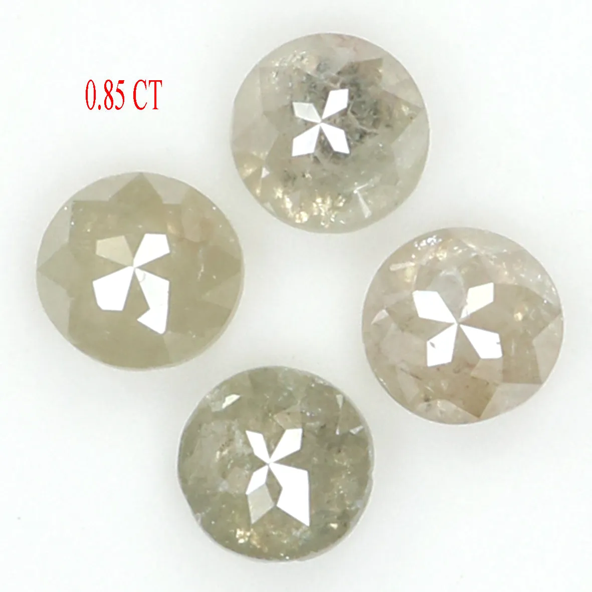 Natural Loose Round Rose Cut Grey Color Diamond 0.85 CT 3.50 MM Round Rose Cut Diamond L6332