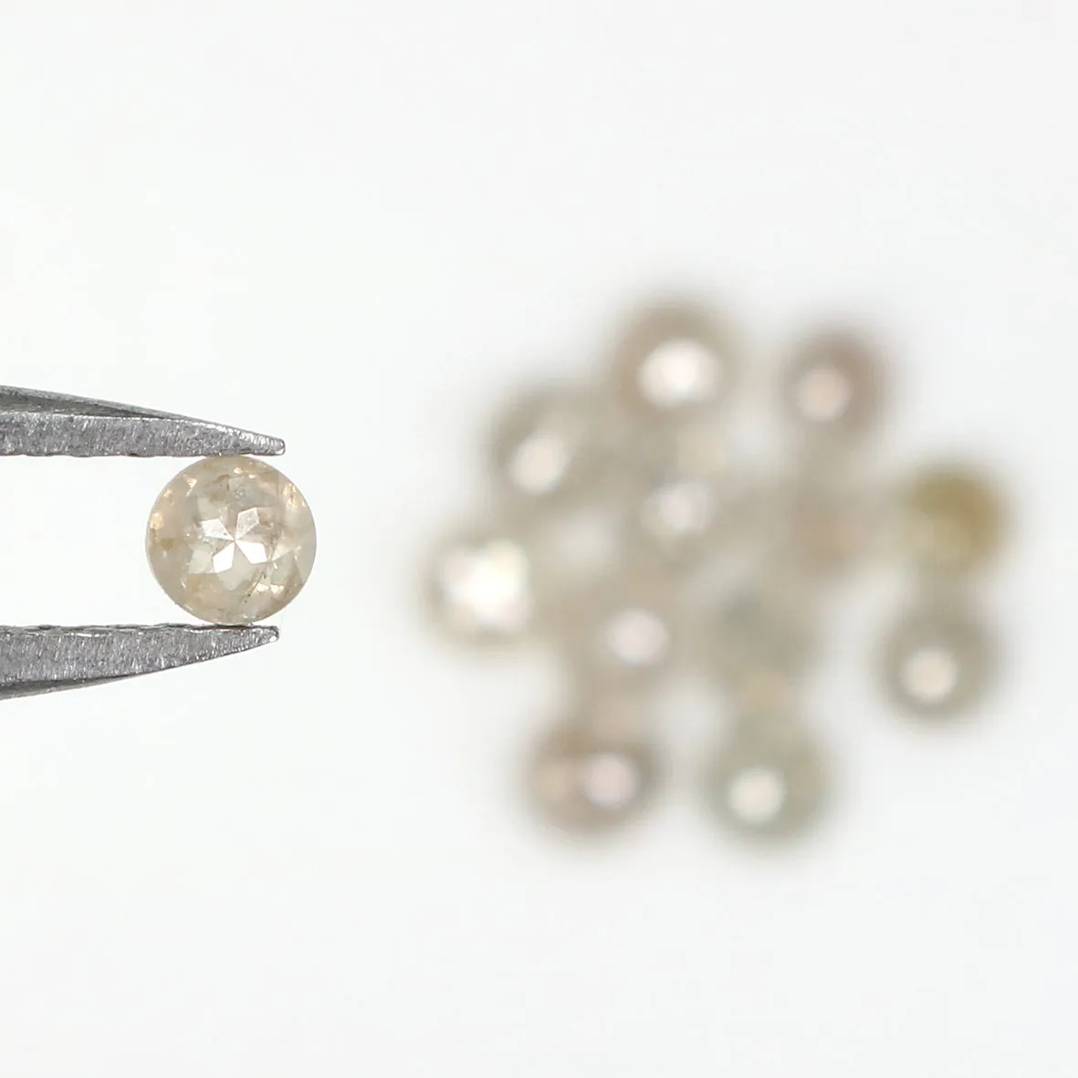 Natural Loose Round Rose Cut Grey Color Diamond 1.27 CT 2.50 MM Round Rose Cut Diamond L1645