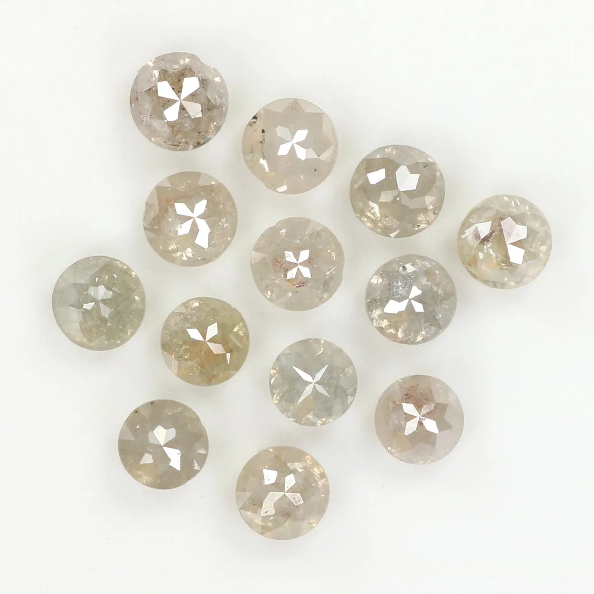 Natural Loose Round Rose Cut Grey Color Diamond 1.27 CT 2.50 MM Round Rose Cut Diamond L1645