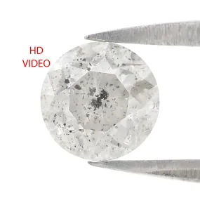 Natural Loose Round Salt And Pepper Diamond Grey Color 1.03 CT 6.07 MM Round Brilliant Cut Diamond L2572