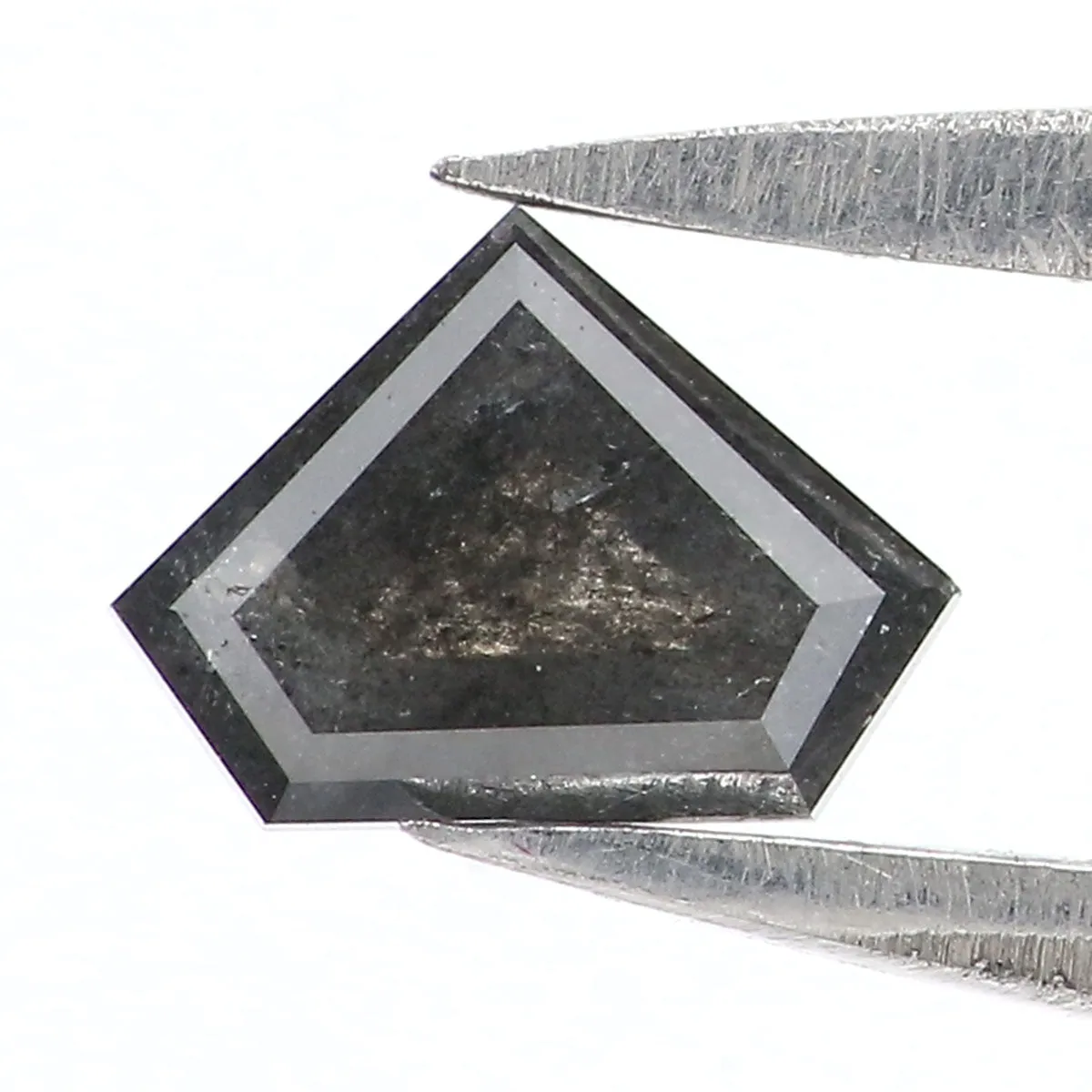 Natural Loose Shield Salt And Pepper Diamond Black Grey Color 0.35 CT 4.22 MM Shield Shape Rose Cut Diamond KR2577