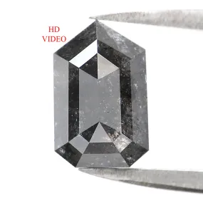 Natural Loose Shield Salt And Pepper Diamond Black Grey Color 2.26 CT 9.60 MM Shield Shape Rose Cut Diamond L8216