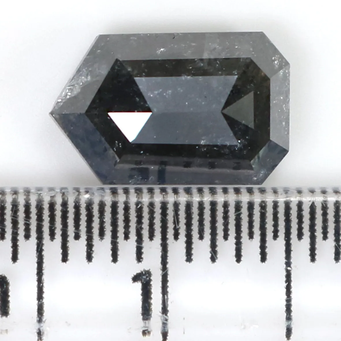 Natural Loose Shield Salt And Pepper Diamond Black Grey Color 2.26 CT 9.60 MM Shield Shape Rose Cut Diamond L8216