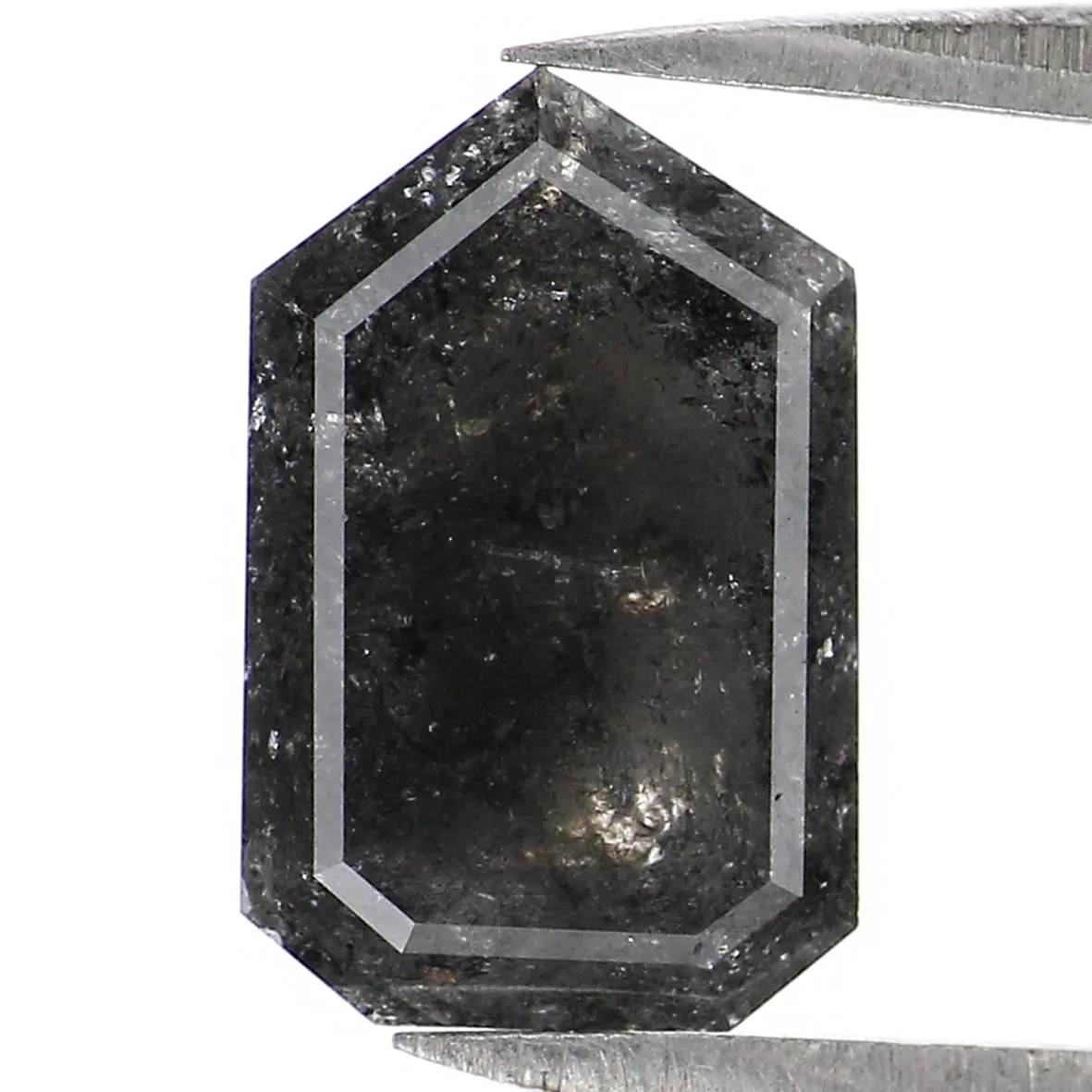 Natural Loose Shield Salt And Pepper Diamond Black Grey Color 2.26 CT 9.60 MM Shield Shape Rose Cut Diamond L8216