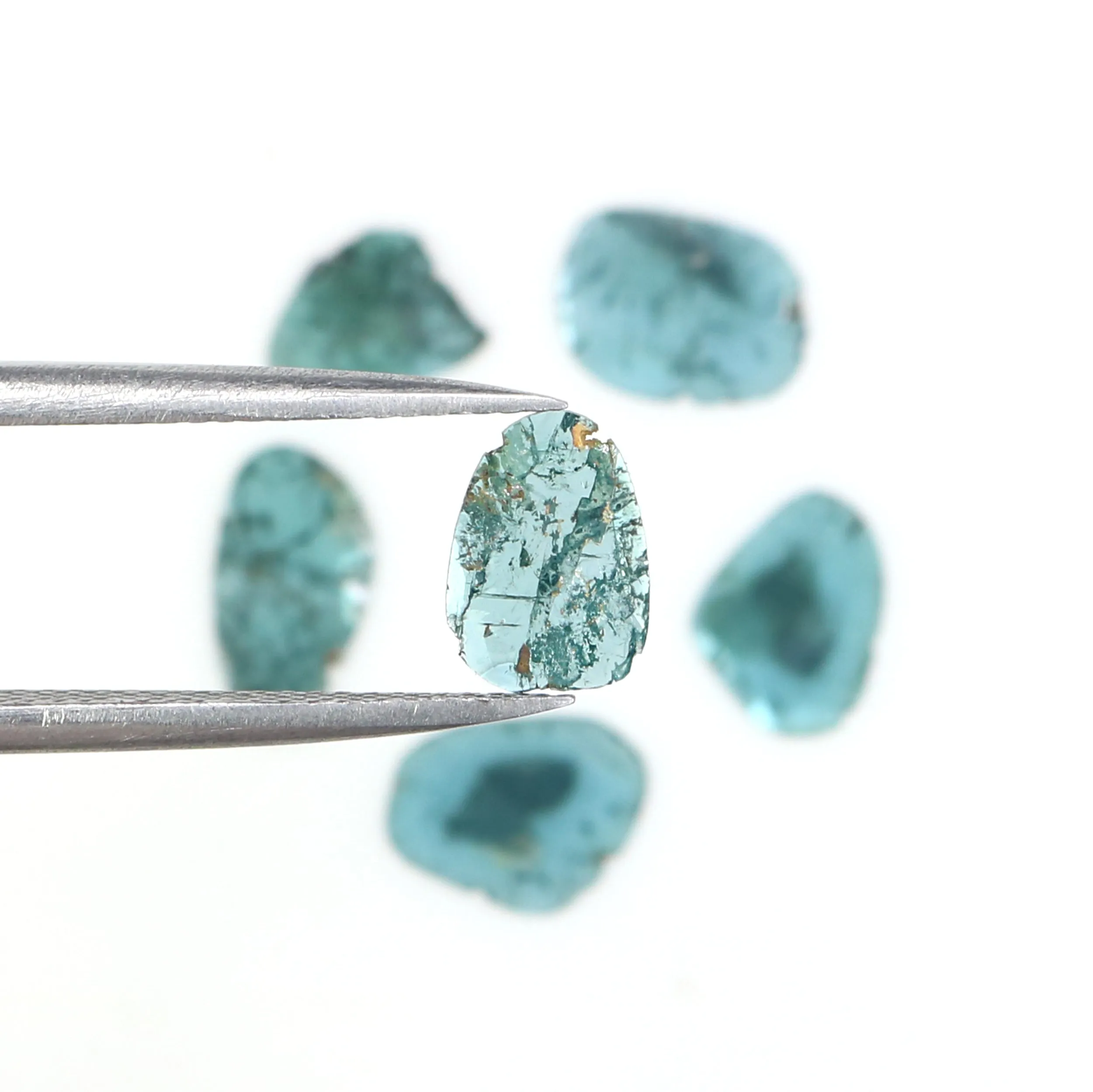 Natural Loose Slice Diamond, Slice Blue Color Diamond, Natural Loose Diamond, Slice Cut Diamond, Irregular Cut 1.36 CT Slice Sha