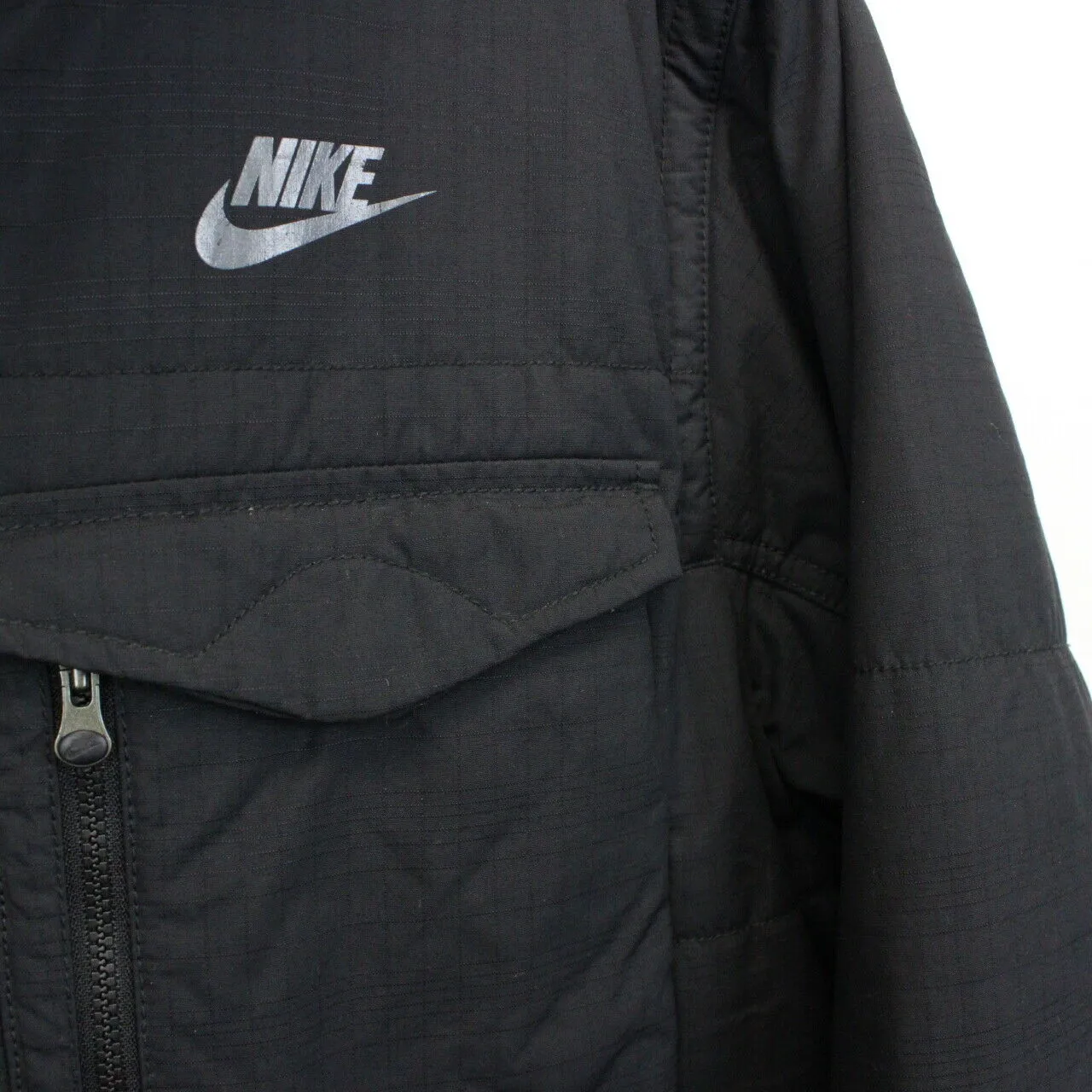 NIKE 00s Bomber Jacket Black | Medium