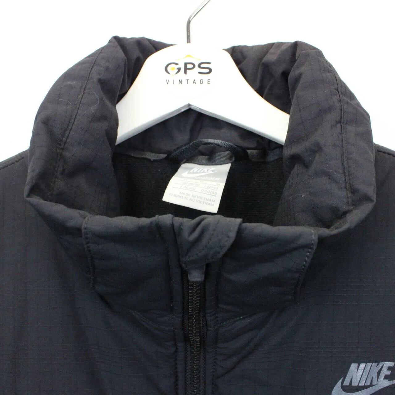 NIKE 00s Bomber Jacket Black | Medium