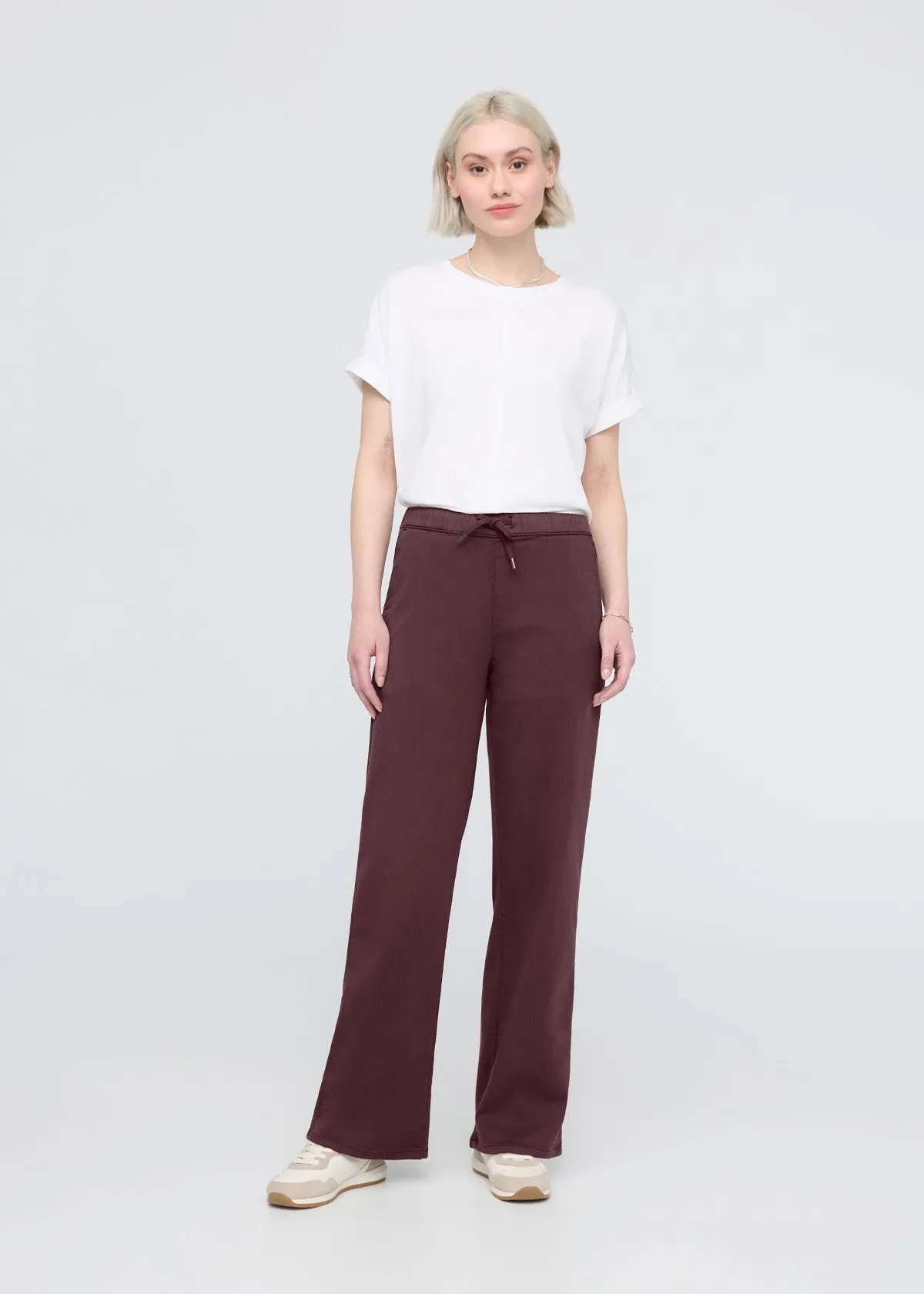 No Sweat Wide Leg Pant - Raisin