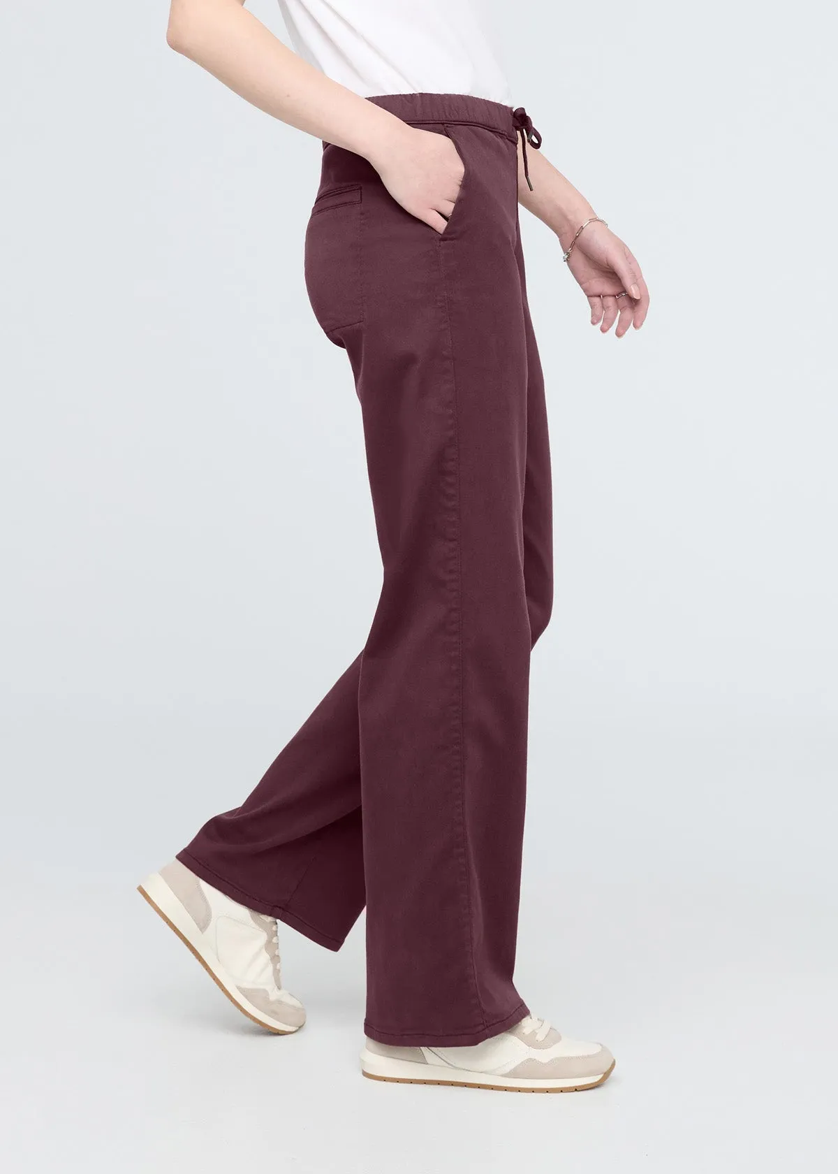 No Sweat Wide Leg Pant - Raisin