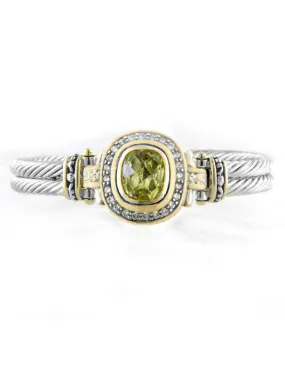 Nouveau Pavé Accented Oval Peridot Bracelet by John Medeiros